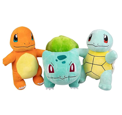 Pokémon Plush Starter 3 Pack - Charmander, Squirtle & Bulbasaur 8" Generation One Stuffed Animals
