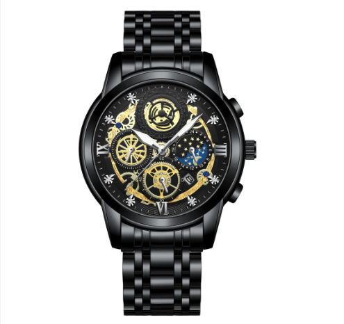 Binbond Men's Quartz Watch Hollow New Concept Waterproof Watch Multifunctional Wrist Watch 5