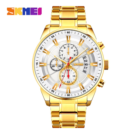 SKMEI Fashion Sports Quartz Watch Men 9285 GOLD SILVER