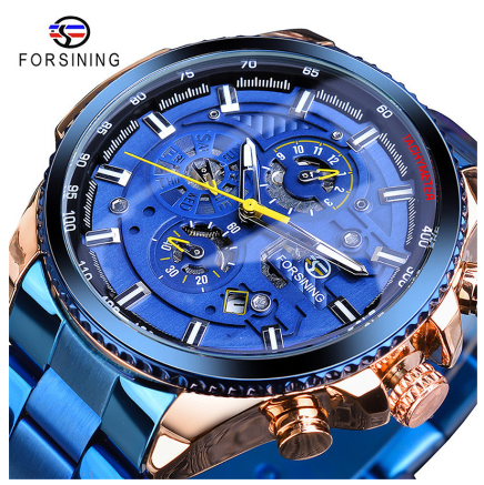 Forsining Watch for men Automatic Mechanical Watches Men stainless steel Tourbillon Waterproof Skeleton Wristwatch 3