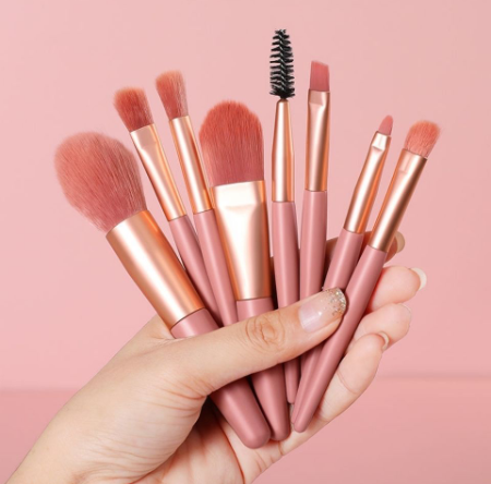 LAMUSELAND 8 Piece Makeup Brush Eyeliner Brush Make Up Tool #1408PVC