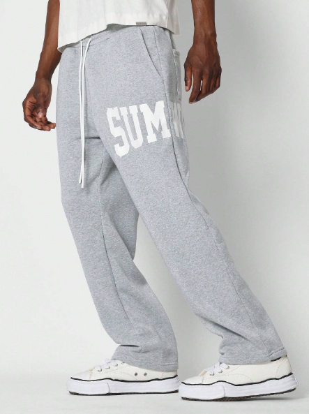SUMWON Drop Crotch Jogger Pant With Front And Back Graphic