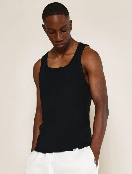 SUMWON Washed Crop Tank Top With Embroidery Design & Graphic Print