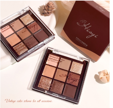 Nine-color Eyeshadow Palette i Pearlescent Matte Milk Coffee Earth Color Easy to Color Daily All-Match Novice