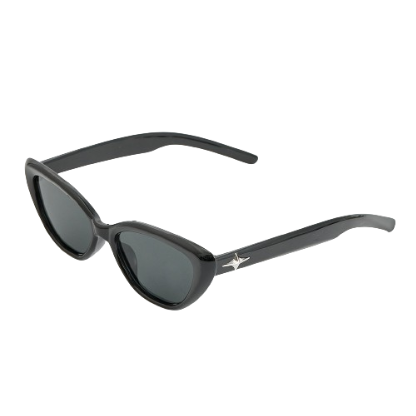 Lovito Women Cat Eye Sunglasses L63AD244 (Black)