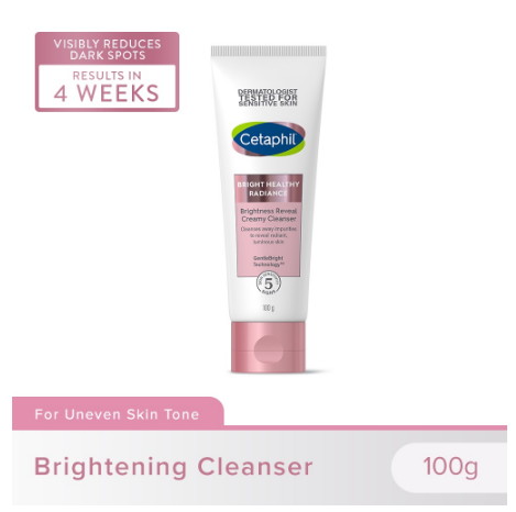 Cetaphil Brightness Reveal Creamy Cleanser 100g (Evens Skin Tone / Brightening with Niacnimade)