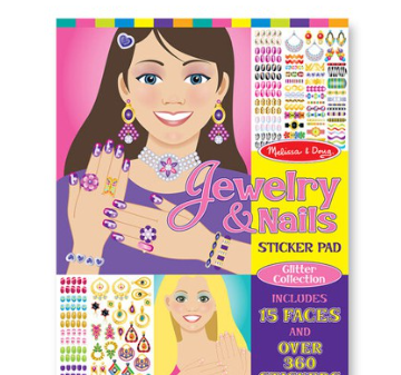 Melissa & Doug Jewelry & Nails Sticker Pad - Glitter Collection