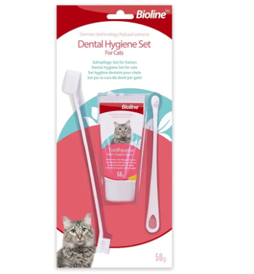 Bioline Cat Toothpaste & Brush Set 50g