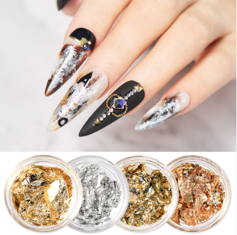 Gold Silver Colorful Nail Art Foil Paper Irregular Aluminum Nail Sticker Nail Art Accessories Glitter Gel Polish Nail Decoration