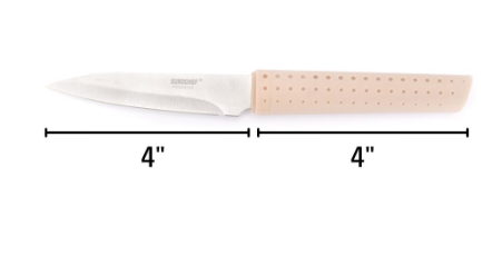 Eurochef 4" High Carbon Stainless Steel Paring Knife MT010 with Soft Touch Handle Grip Kitchen