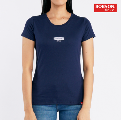 Bobson Japanese Ladies Basic Round Neck T-Shirt for Women Trendy Fashion Regular Fit 126643-U Navy