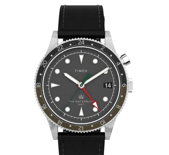 Timex Waterbury Trad Black Leather Analog Quartz Watch For Men TW2V28700 STYLE