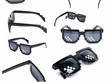 Black Thug Life Glasses Thuglife 8bit Men Mosaic Glasses Beach Glasses WF