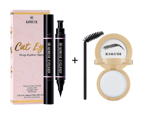 KIMUSE Set Eyebrow Soap Sculpt Lift Eyebrow Gel Pomade + 2Pcs/set 3 Color Double Head Waterproof Eyeliner Stamp Beginner Friendly
