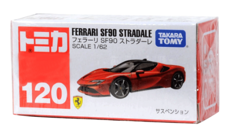 Tomica No. 120 SF90 Ferrari Stradale Red 1:62 Scale Diecast Vehicle