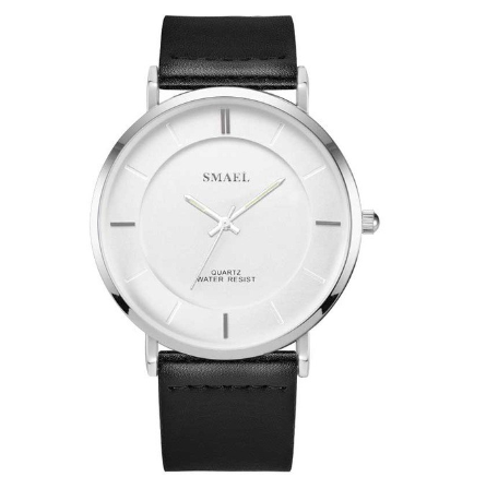 SMAEL 1901 Fashion Simple Men's Big Dial Watch Top Brand Business Quartz Leather Sports Watch Men's Casual Men's Clock Watch M6