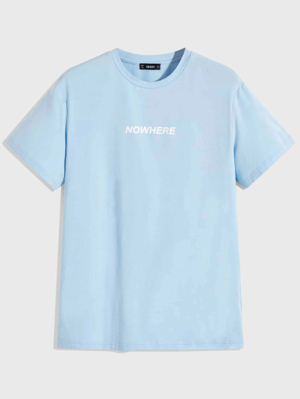 Manfinity UrbanChill Men Cotton Letter Graphic Short Sleeve Tee