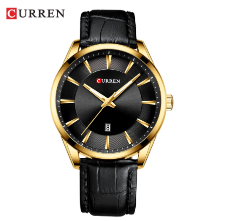 Curren Original Brand Men's Watch Leather Waterproof Fashion Casual Business Quartz 8365 X BLACK GOLD
