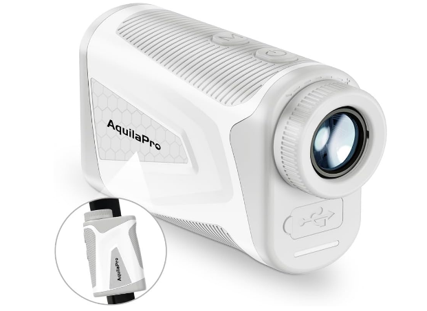 Mini4 Golf Rangefinder with Slope, 1,000 Yards Range Finder Golf, 0.5 Yard Accuracy, 7X Magnification, Flag Lock Vibration, Rechargeable Golf Laser Rangefinder, Magnetic