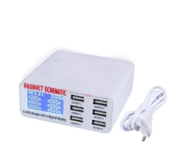 PRODUCT SCHEMATIC 6 USB PORT CHARGER WITH DIGITAL DISPLAY