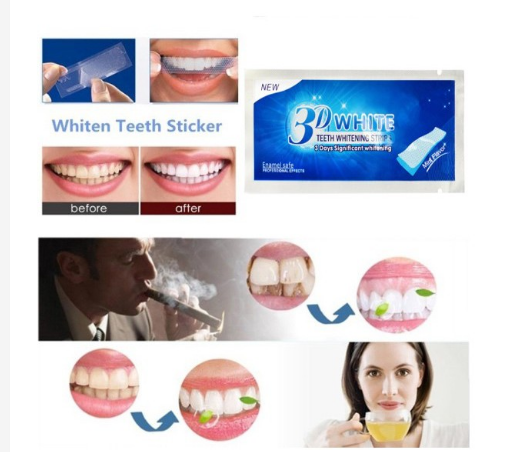 3D Teeth Whitening Strips Dental Oral Hygiene Care Upper & Lower Teeth Strips