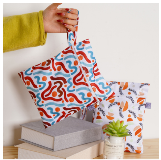 Elinfant 2 Pcs-Set Mini Eco-friendly Portable Waterproof Snack Bag Washable Reusable Baby Diaper Bag D018