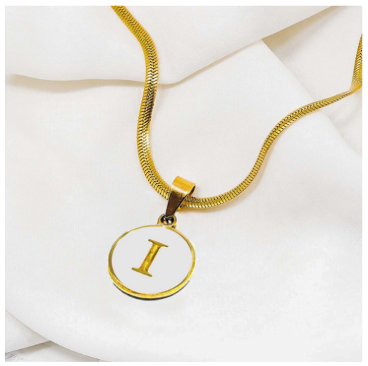 Laj 18k Gold Stainless Steel Initial Necklace SLP07  with LX873D NoFreeBox I