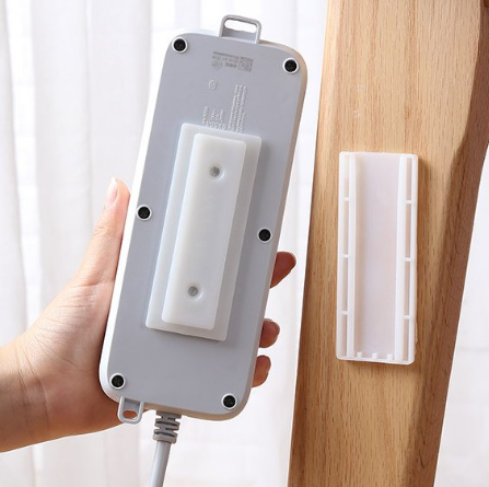 Punch-free Wall Fixer Self-Adhesive Socket Holder Storage Shelf Power Strip Holders Wall-Mounted