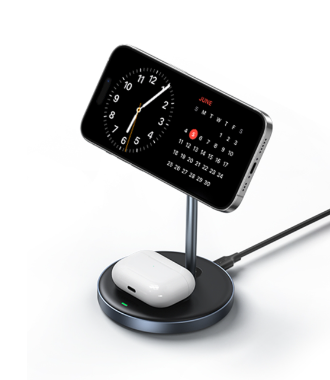 Ugreen Magnetic Wireless Charging Stand 20W Max Power 2-in-1 Charging Stand For iPhone 15 Pro Max/iPhone 13/AirPods Fast Charger