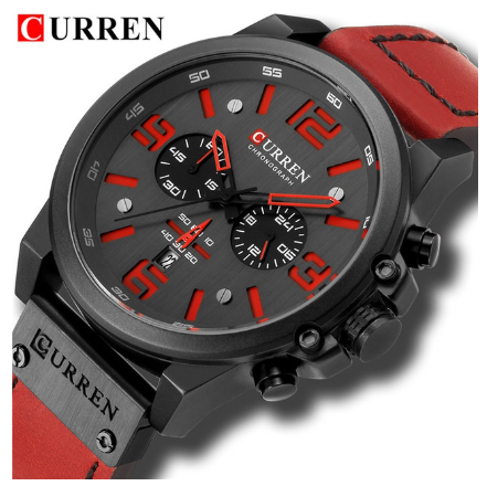 Curren Top Luxury Brand Military Leather Men's Waterproof Sports Quartz Chronograph Watch Date Fashion Casual 8314X M5