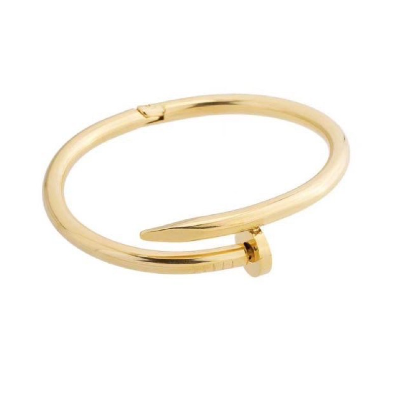 Stainless Gold Plated Nail Bangle for Adult