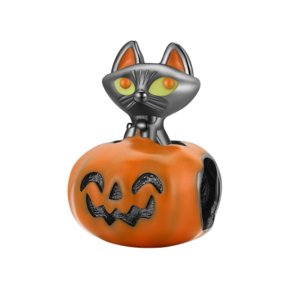 S925 Pandora Disney Series Charm Pendant Pumpkin Car with Beadles Suitable for Pandora Bracelet Exquisite Jewelry Gift s38
