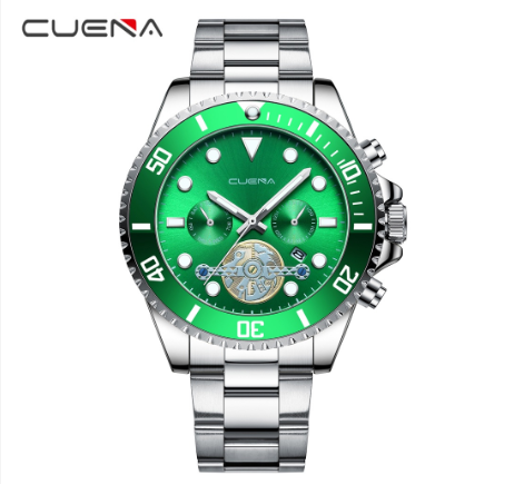 CUENA Men's Watch Top Brand Fashion Business Military Analog Quartz Stainless Steel Waterproof 6012 5