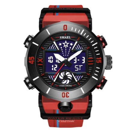SMAEL Sports Watch for Men Top Brand Male LED Alarm Clock Digital Quartz Wrist Watches Military Waterproof Dual Display Watch 03