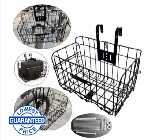 Foldable Metal Bike Basket with Screw- Cheapest in the Market