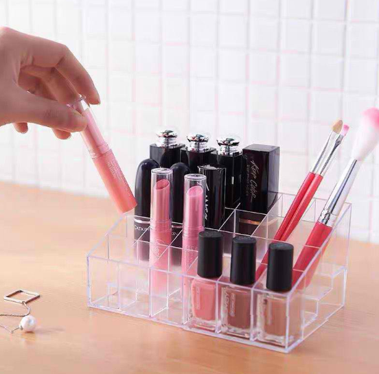 Lipstick Holder Display Transparent Stand Cosmetic Organizer 24 Slots