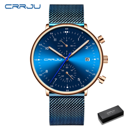 CRRJU Mens Watch Luxury Top Brand Men Stainless Steel WristWatch Men's waterproof Date Quartz watches relogio masculino 2278 M2