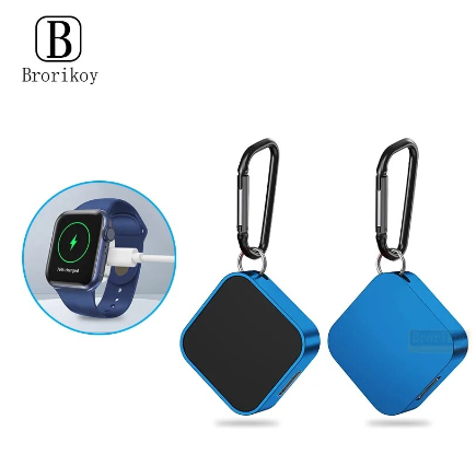 2 in 1 Portable Metal Magnetic Wireless Charger for Apple Watch8 7 6 5 4 3 2 With Keychain Type C Charging Pad for Iwatch Series
