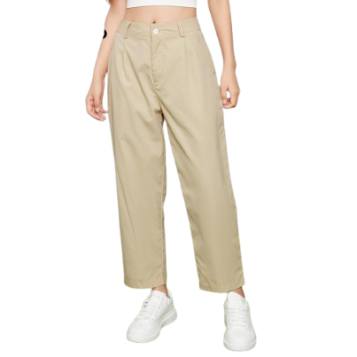 Lovito Casual Plain Tapered Crisp Pant L27ED054 (Apricot)