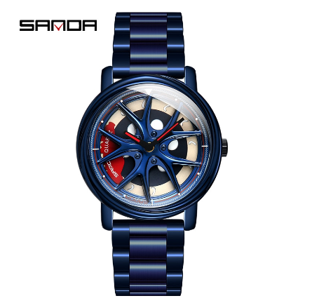 SANDA Original watches for men Analog Quartz Watch sports watch Stainless steel strap 1025 2