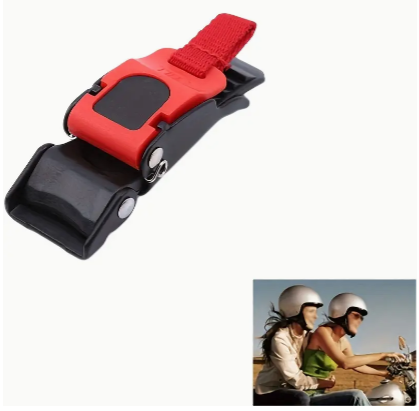 Upgrade Your Motorcycle Helmet with this Easy-to-Use Red and Black Quick Release Buckle!