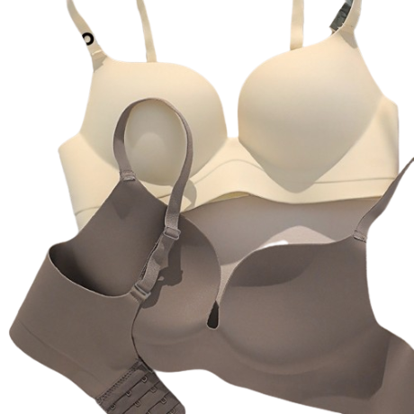 Lovito Women Casual Plain Basic Bralette LNE29182 (Apricot/Brown)