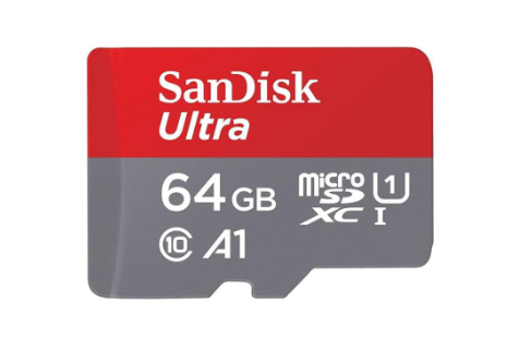 SanDisk Ultra 64GB A1 Series micro SD, 140MB/s, UHS-I, U1, A1, Full HD,Class 10