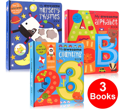 My Awesome Alphabet Book Counting 1-20 Book Nursery Rhymes Books Educational Picture Book for Kids