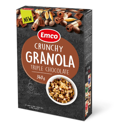 Emco Crunchy Granola – Triple Chocolate 340g