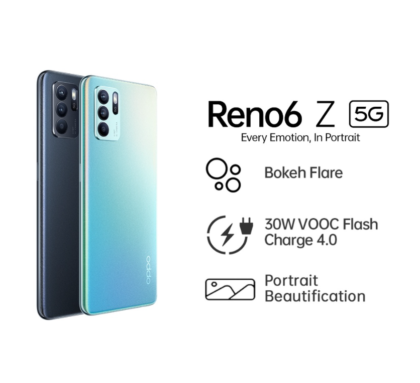 OPPO Reno6 Z 5G | 8+128GB | Bokeh Flare Portrait | Stylish & Sleek Design Smartphone
