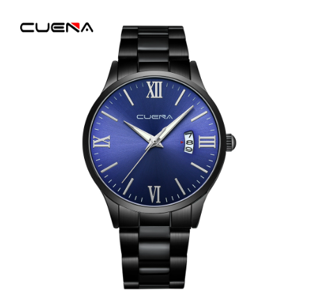 CUENA Original Brand New Men's Watch Simple Luxury Automatic Calendar Fashion Business Sports Stainless Steel Wristband Waterproof Watch 003