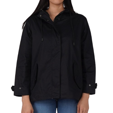 Bobson Japanese Ladies Basic Hoodie Jacket Regular Fit 112666 (Black)