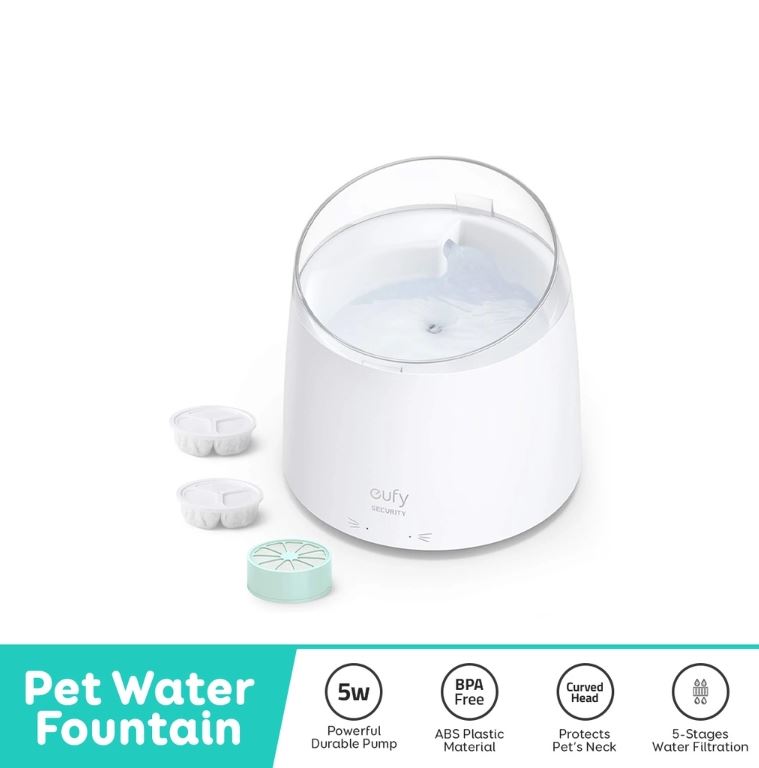 eufy by Anker Pet Water Fountain, Pet Water Dispenser, 1.5 L Water Container, for Cats, Dogs