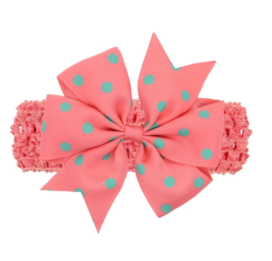 Baby Girl Cute Bow Hairband Baby Hair Accessories Girl Hair Accessories Girl Polka Dot Bow Hair Rope HA4